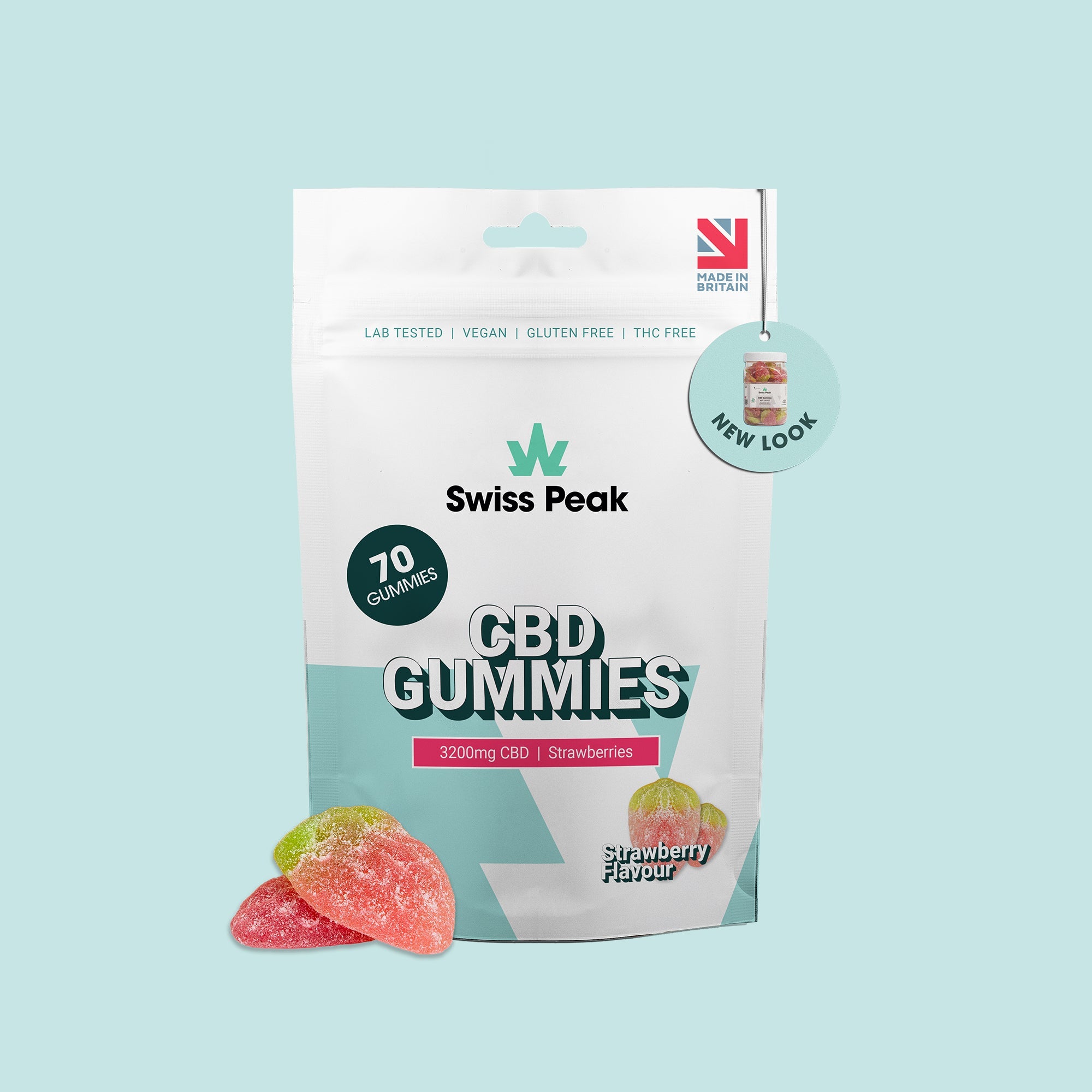 CBD Strawberry Flavoured Gummies 3200mg - 4800mg - SwissPeakCBD